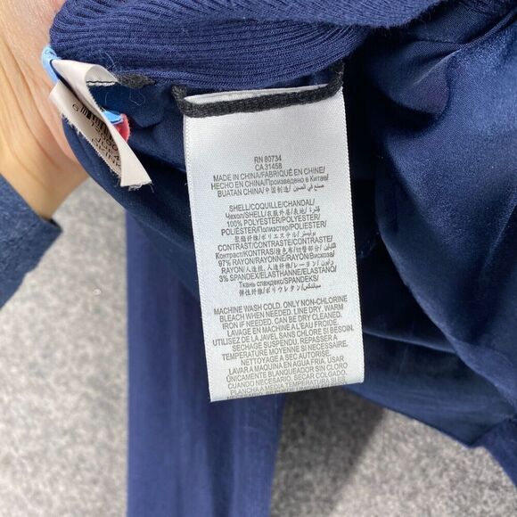 5/$45 BCBGMaxazria Jacket Women M Medium Blue High Neck Full Zip Long Sleeve - Picture 6 of 9